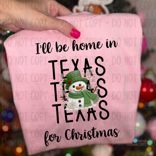 I'll Be Home in States Sage Snowman Black Font Digital Bundle