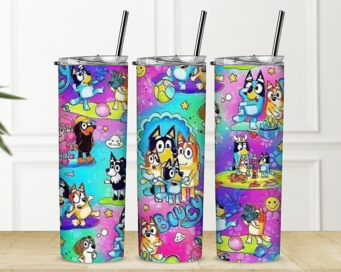 The Bluey Family Bright Colors Sublimation Tumbler