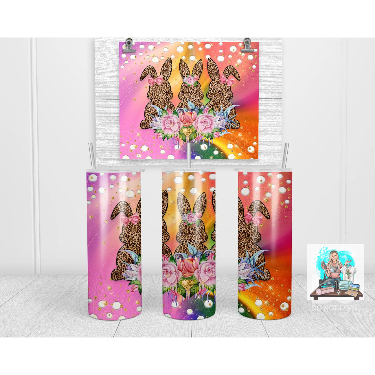 Trio of Leopard Bunnies