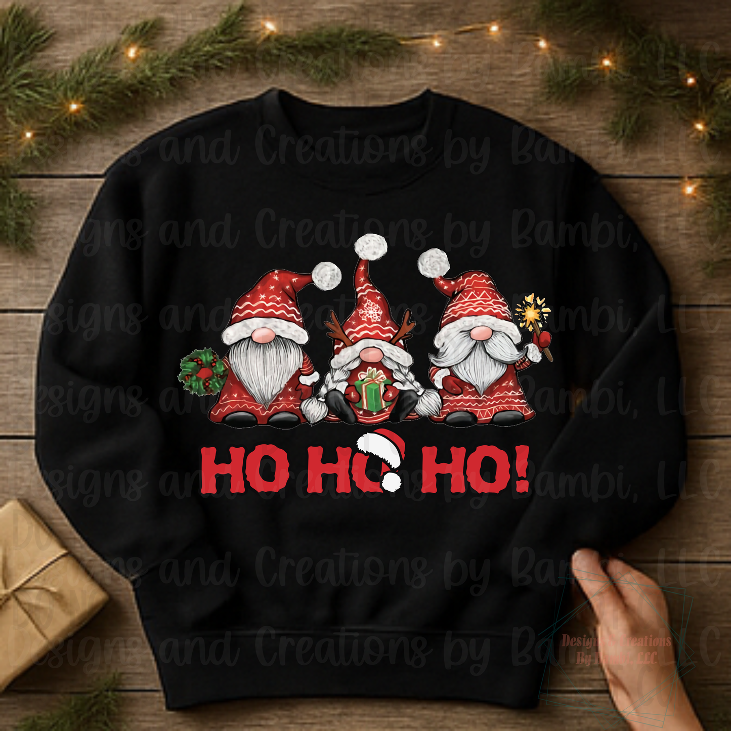 Trio of Festive Gnomes Ho Ho Ho