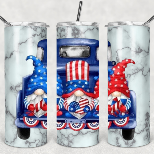Trio Of Patriotic Gnomes Sublimation Tumbler
