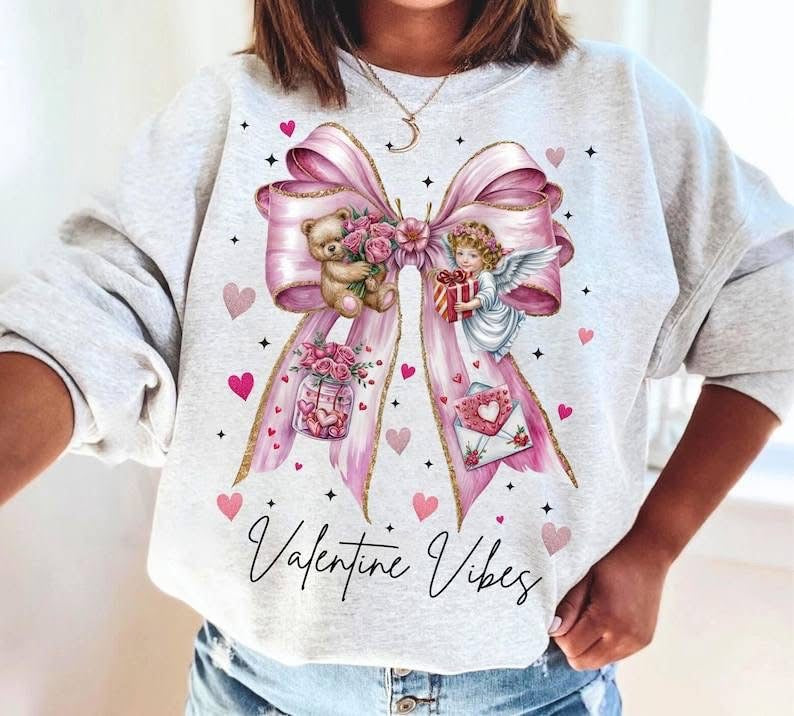 Valentine Vibes with Pink Bow