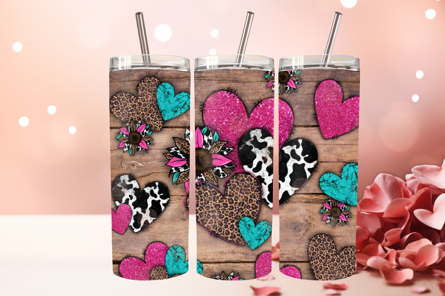 Valentine Western Heart Sublimation Tumbler