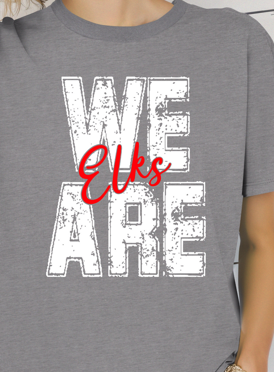 We Are Elks Distressed White Font