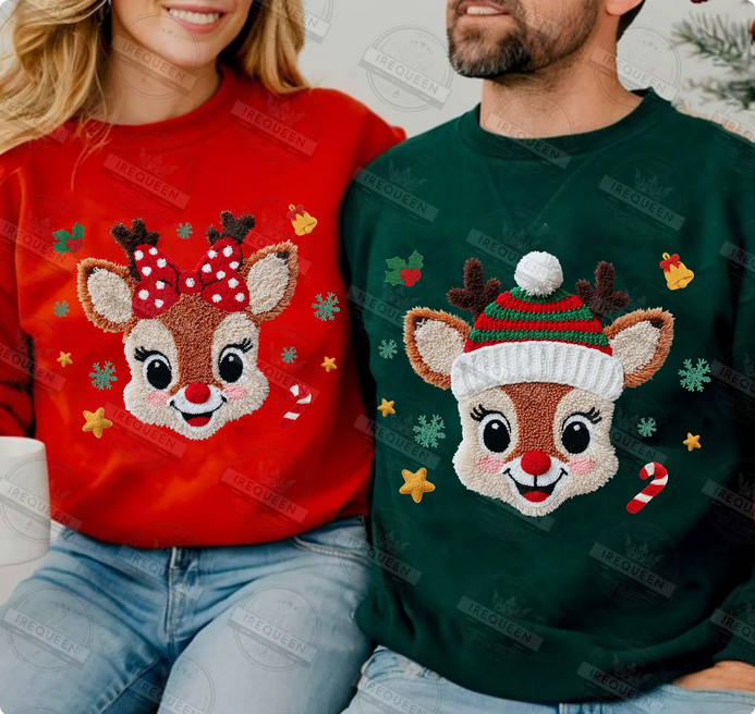 Faux Yarn Crochet Reindeer Collection