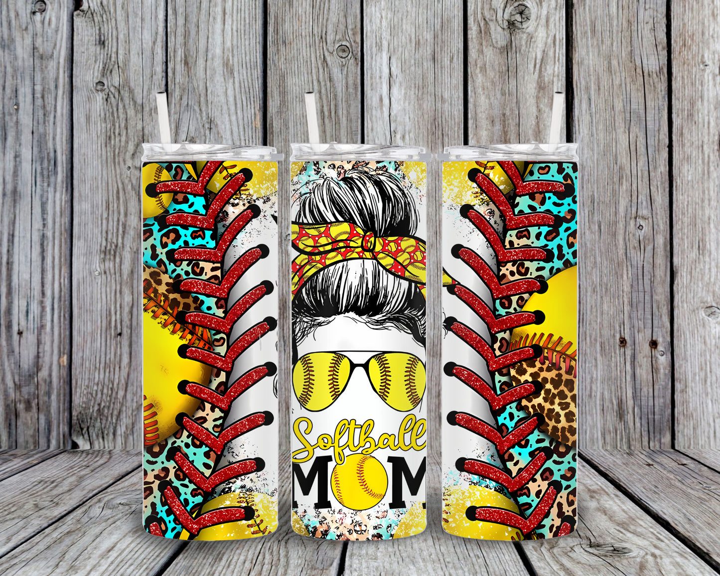 Softball Mom with Figurine 20 oz Tumbler