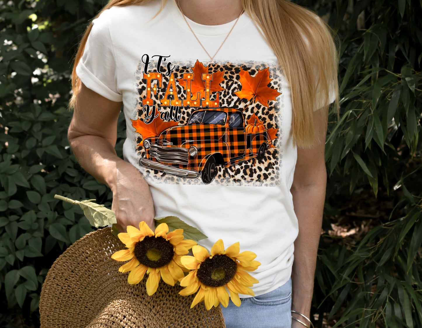 It's Fall with Orange/Black Checkered Truck