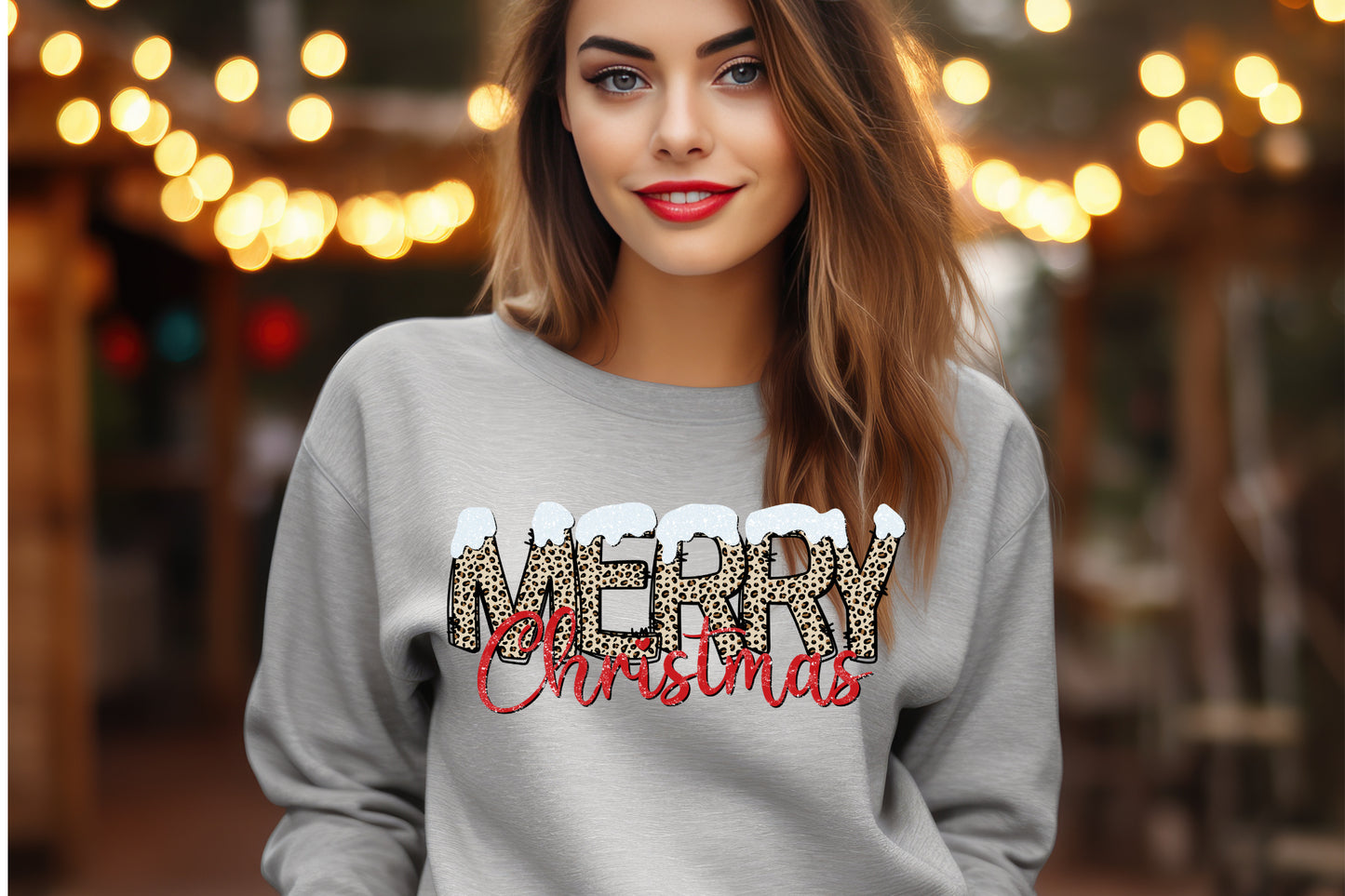 Snow Capped Leopard Merry Christmas