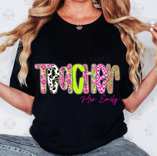 Personalized Teacher Multi Font