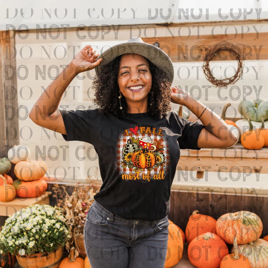 Love Fall with Patterned Pumpkins