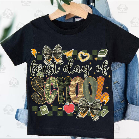 First Day of School Camo and Bow
