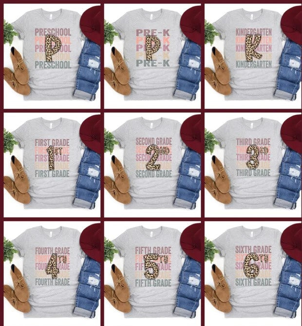 Leopard Print Grade Related Back to School