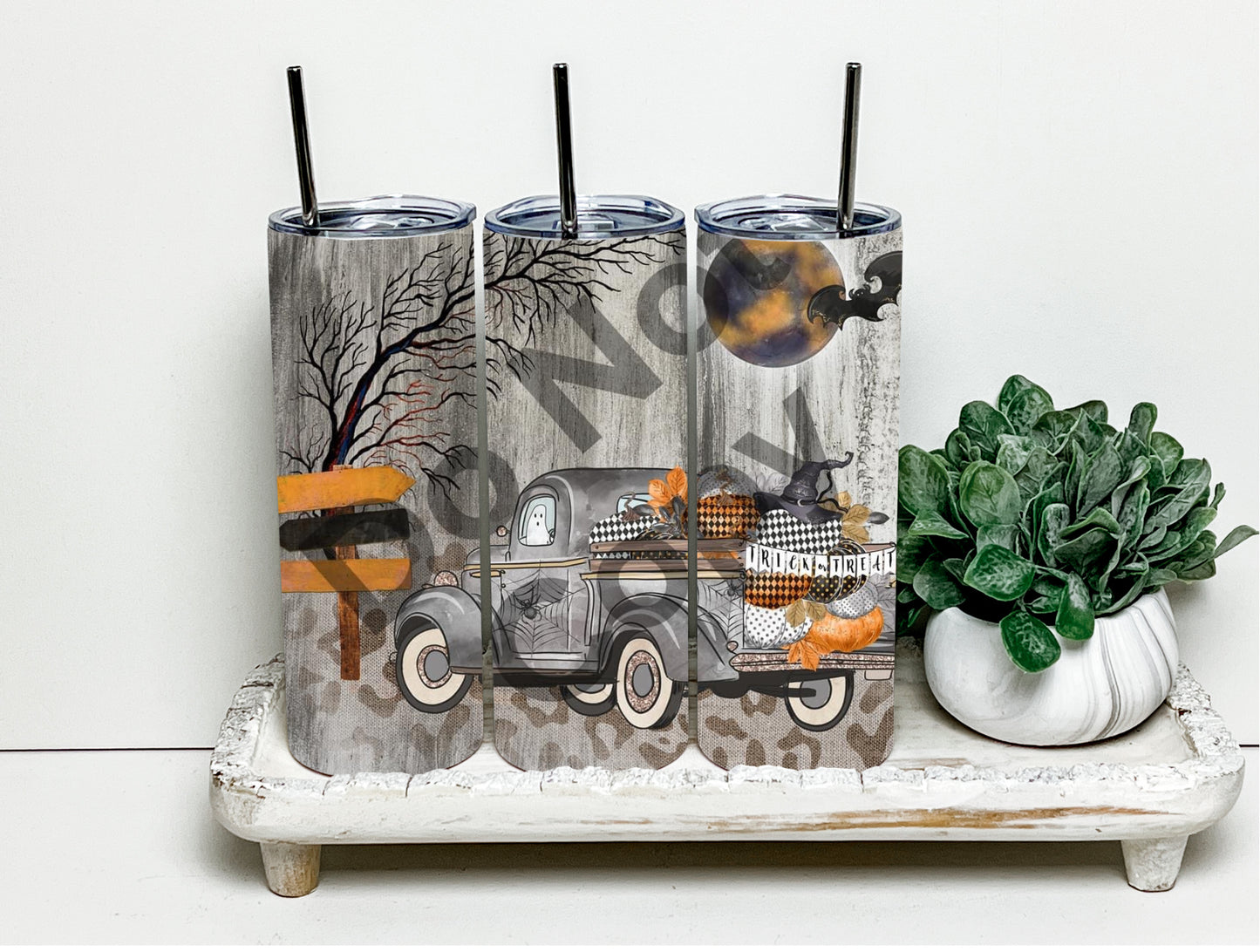 Vintage Halloween Scene Sublimation Tumbler