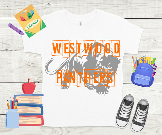 Westwood Panthers with Panther in Background Shirt