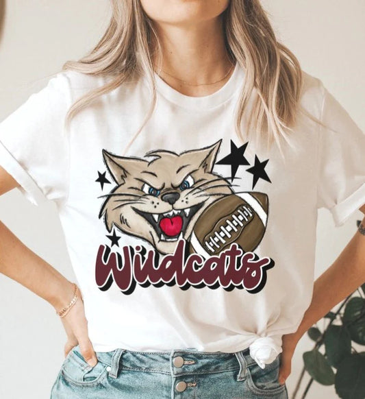 Palestine Wildcats with Wildcat Spirit School Completed Shirt- Adult