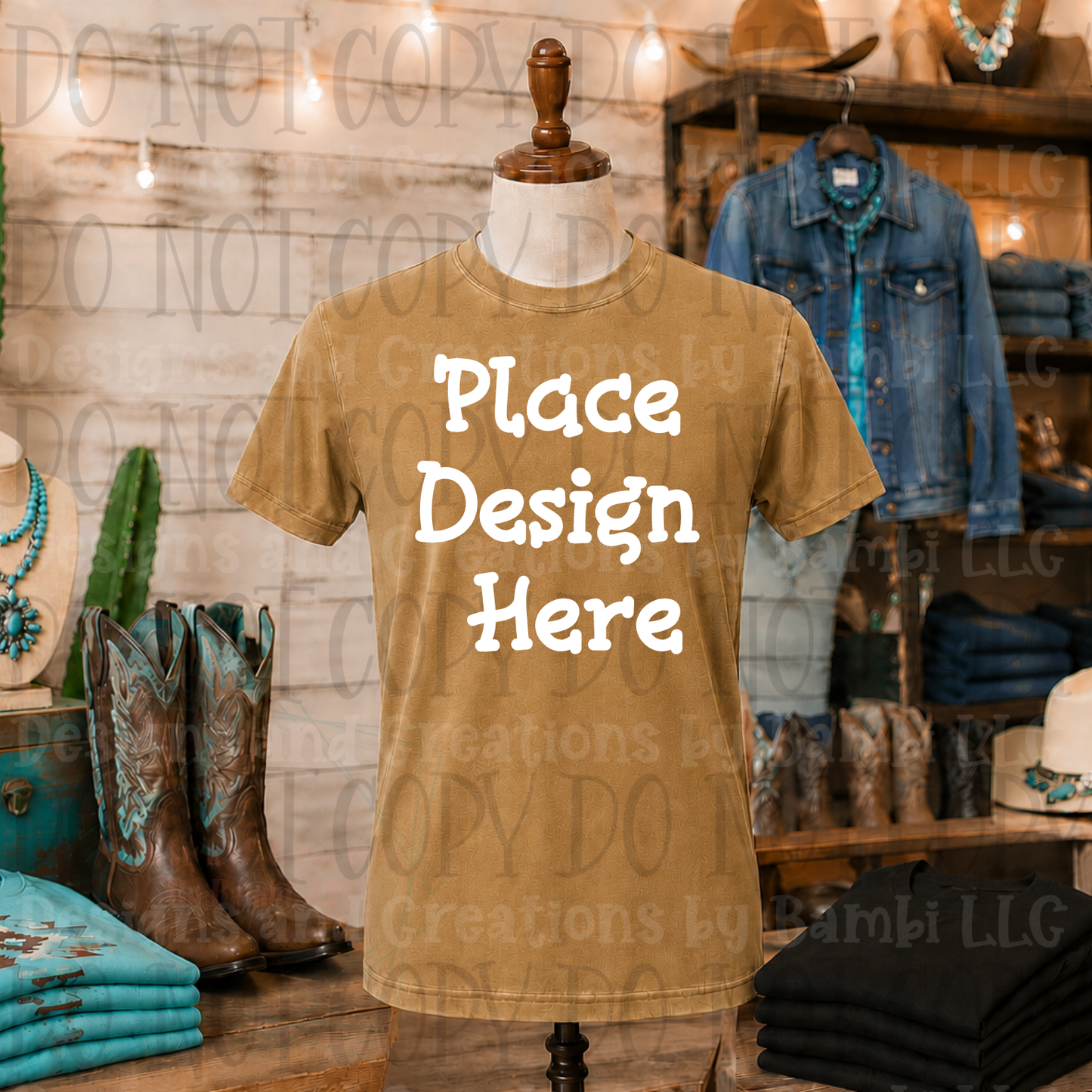 Variety of Western Style Themes and Scene Apparel Mock Ups (Various Brands)