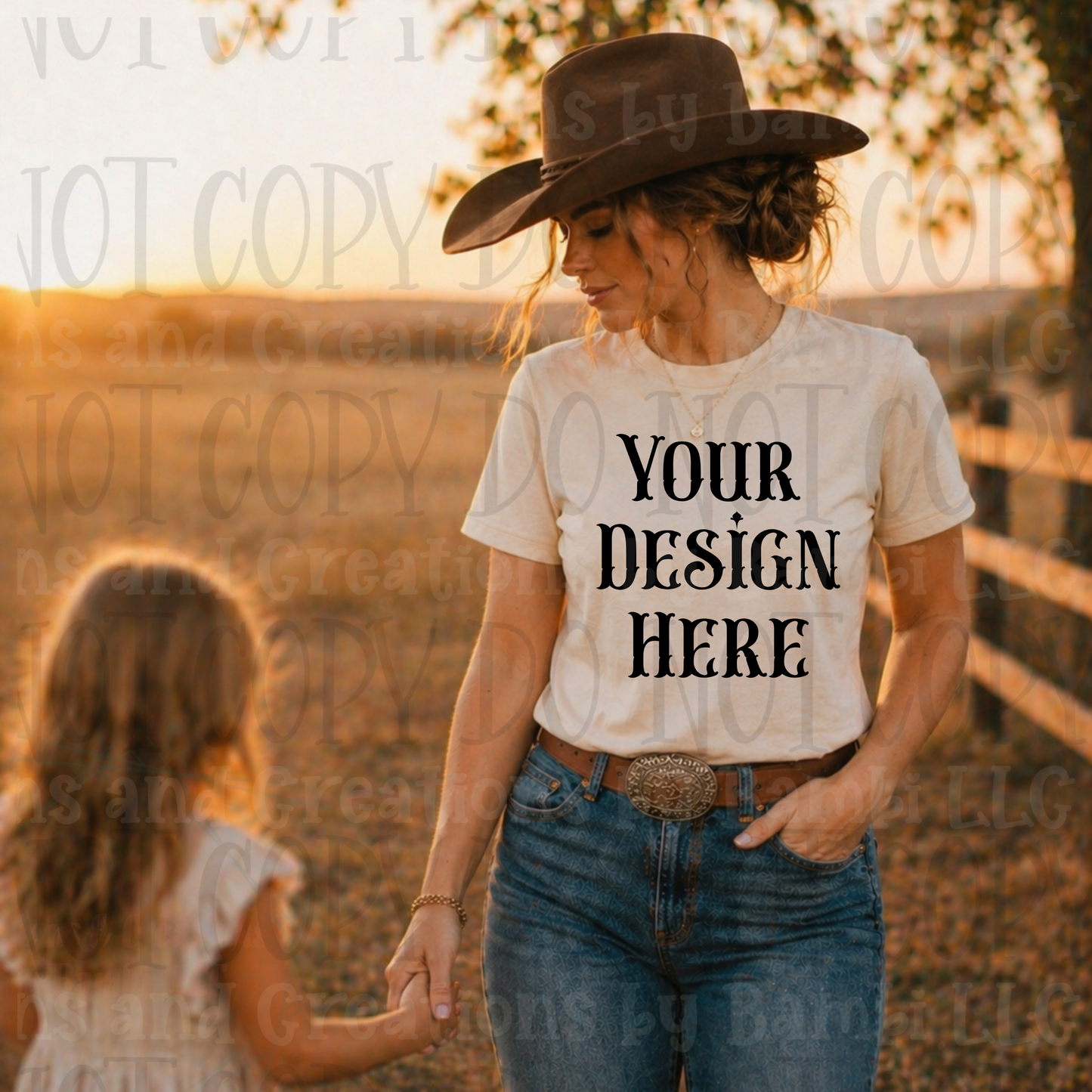 Western Mama in Fields Apparel Mock Ups (Bella Canvas, Comfort Colors, and Gildan Brands)