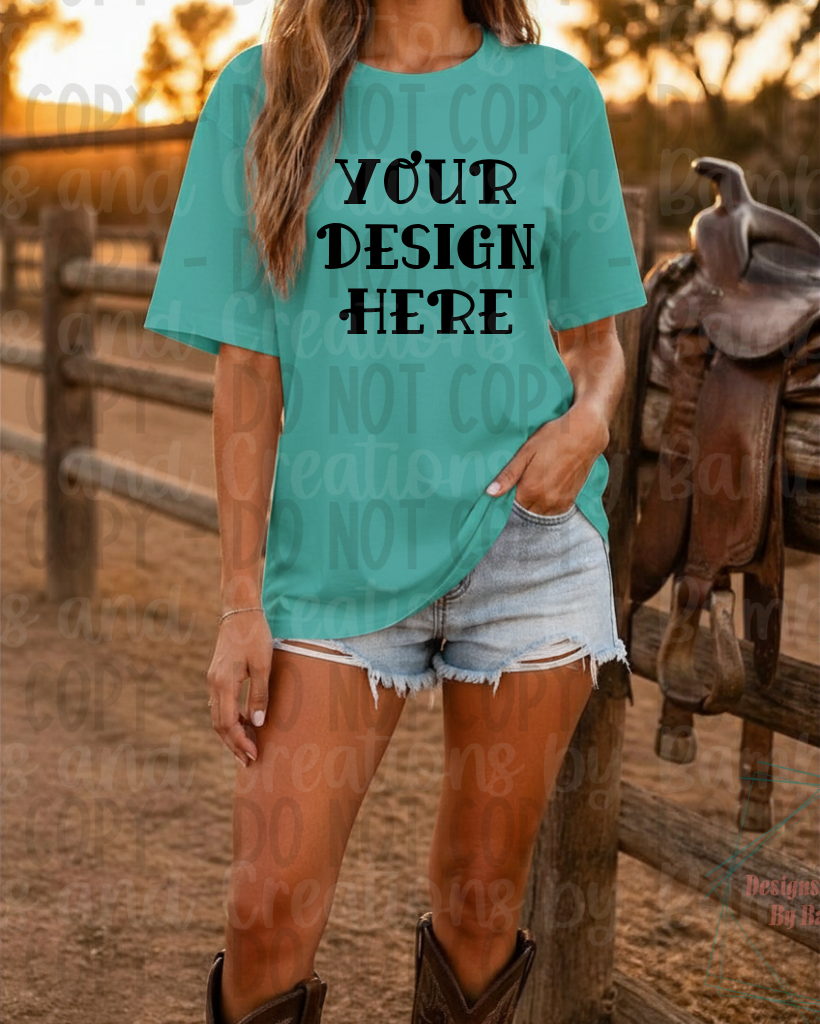 Western Themed Gildan Apparel Mock Ups