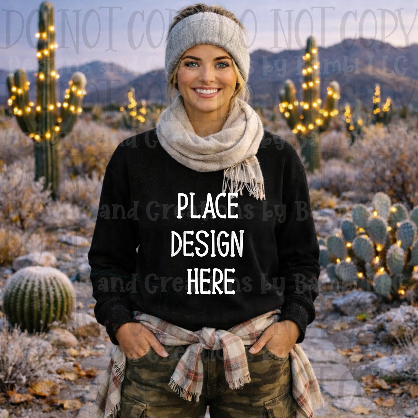 Desert Scene Apparel Mock Ups (Gildan Brand)
