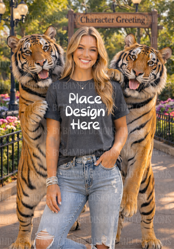 Theme Park with Animals Gildan Apparel Mock Ups