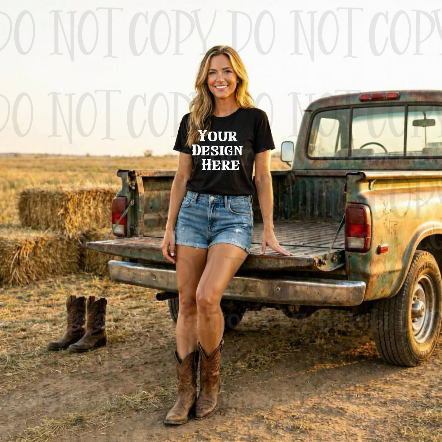 Western Mama with Truck Apparel Mock Ups (Bella Canvas and Gildan Brands)