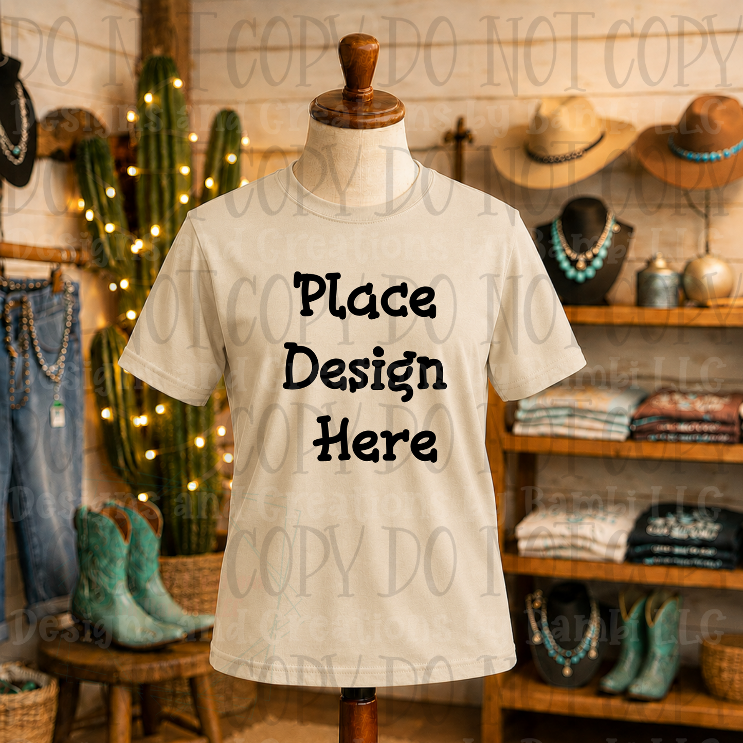 Variety of Western Style Themes and Scene Apparel Mock Ups (Various Brands)