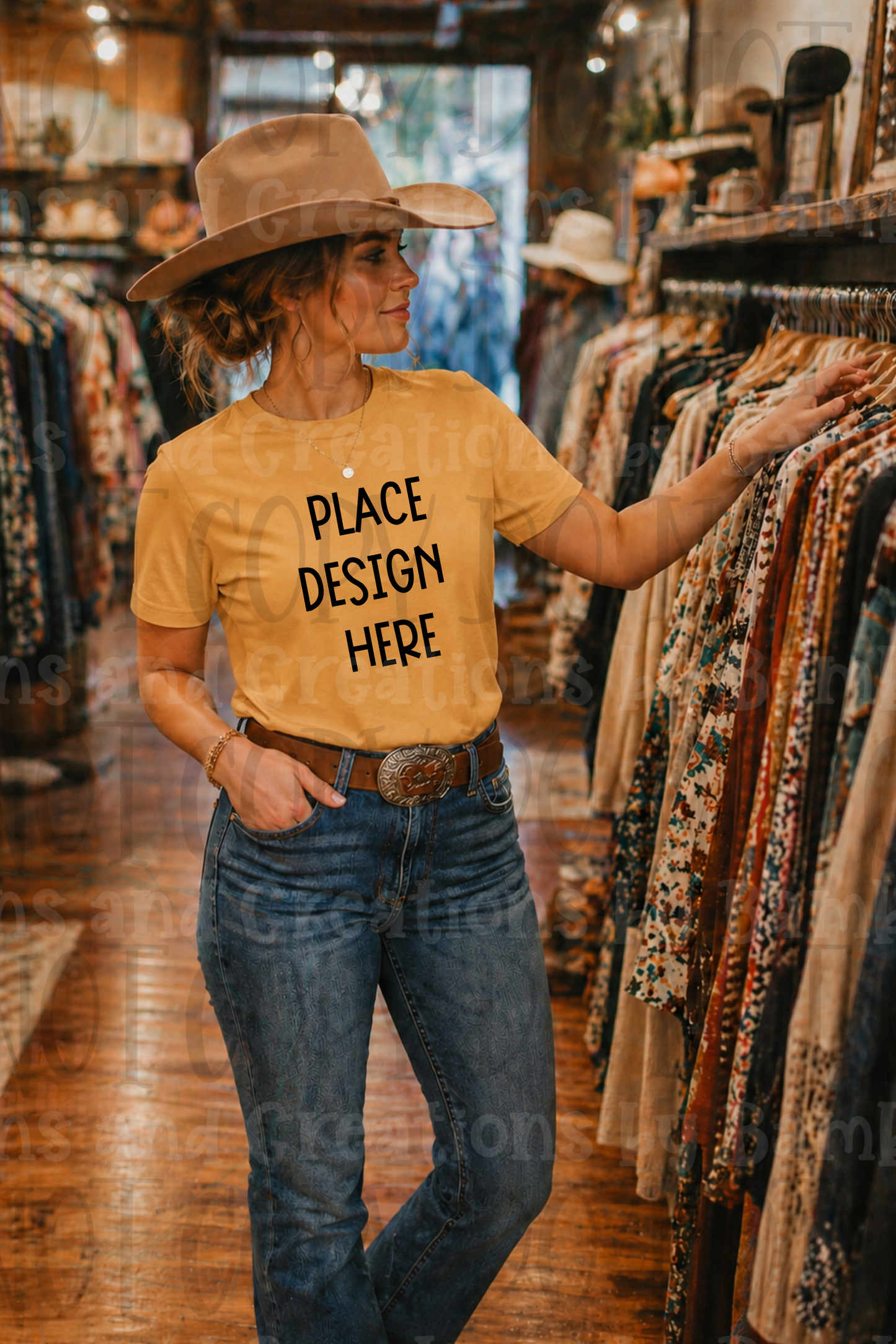 Western Mama Themed Apparel Mock Ups (Bella Canvas, Comfort Colors, and Gildan Brands)