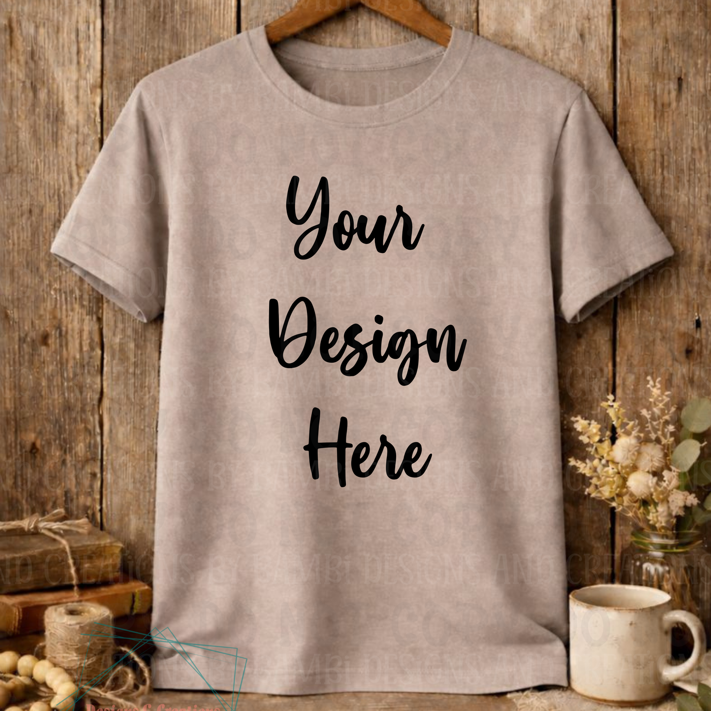 Rustic Hanging Tshirt Apparel Mock Ups