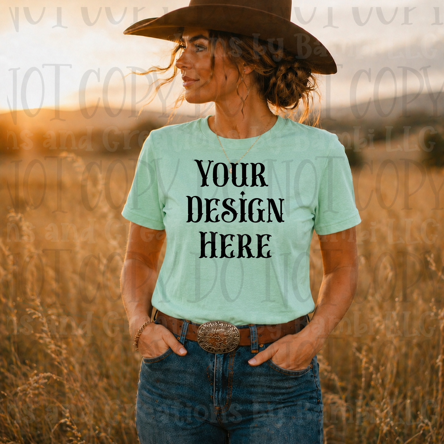 Western Mama in Fields Apparel Mock Ups (Bella Canvas, Comfort Colors, and Gildan Brands)