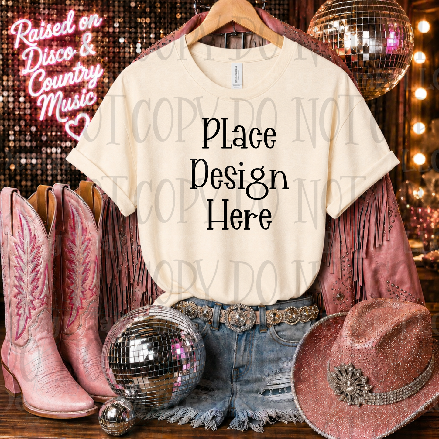 Pink Glam Western Apparel Mock Ups (Bella Canvas, Comfort Color, and Gildan Brand)