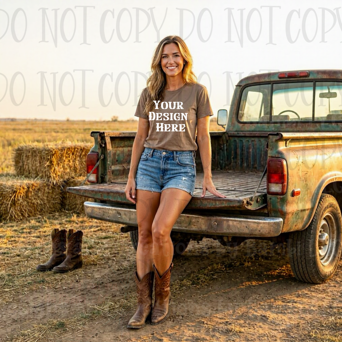 Western Mama with Truck Apparel Mock Ups (Bella Canvas and Gildan Brands)