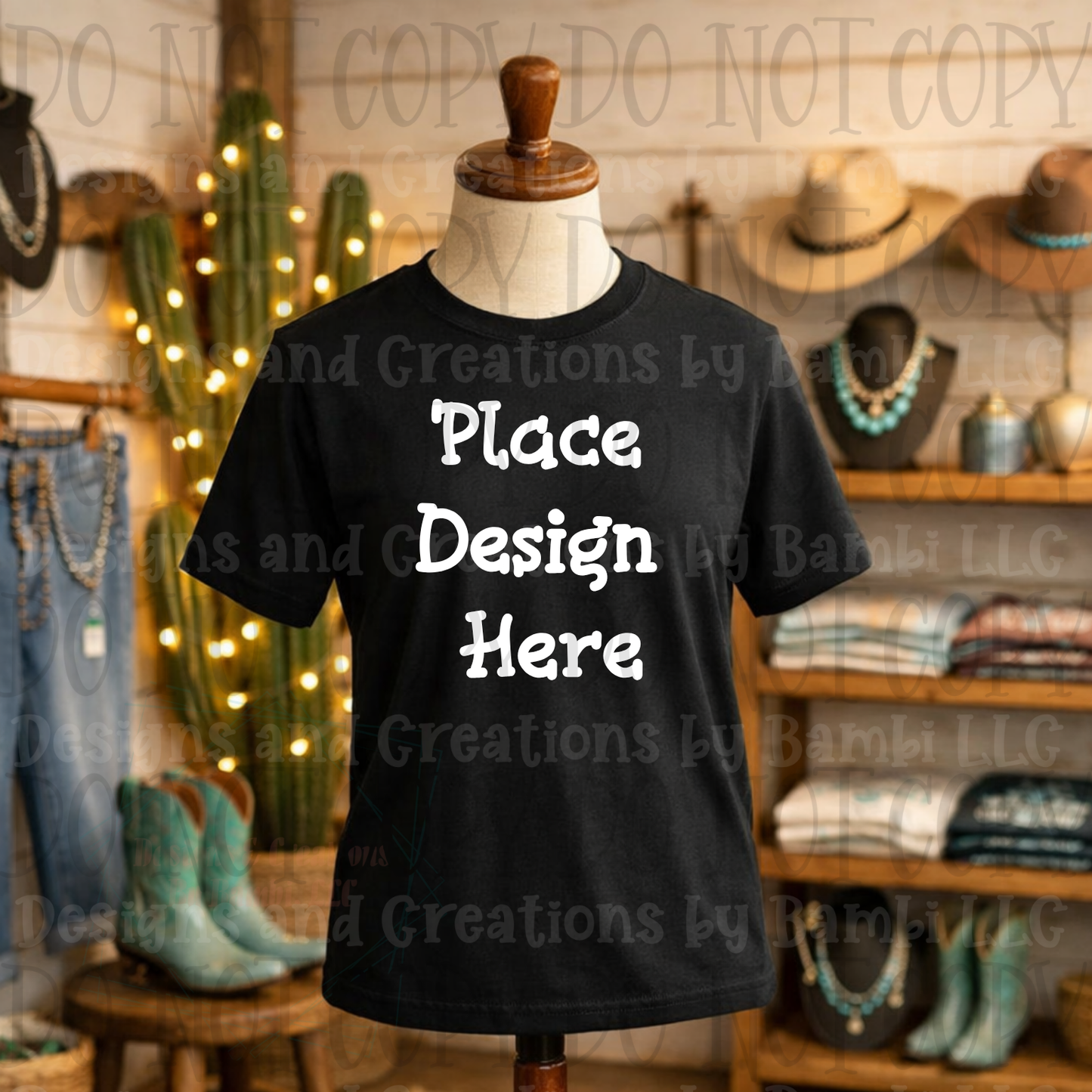 Variety of Western Style Themes and Scene Apparel Mock Ups (Various Brands)