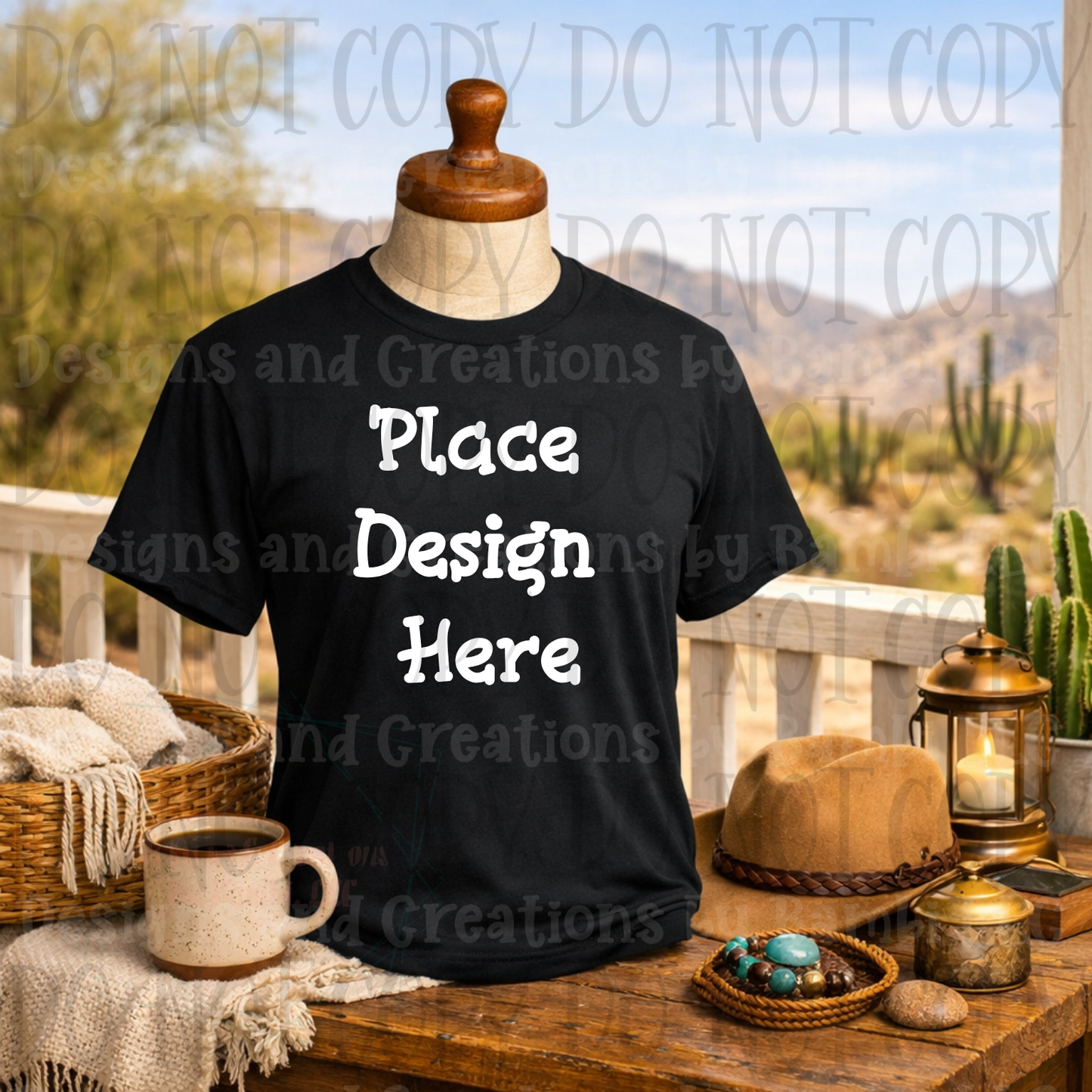 Variety of Western Style Themes and Scene Apparel Mock Ups (Various Brands)