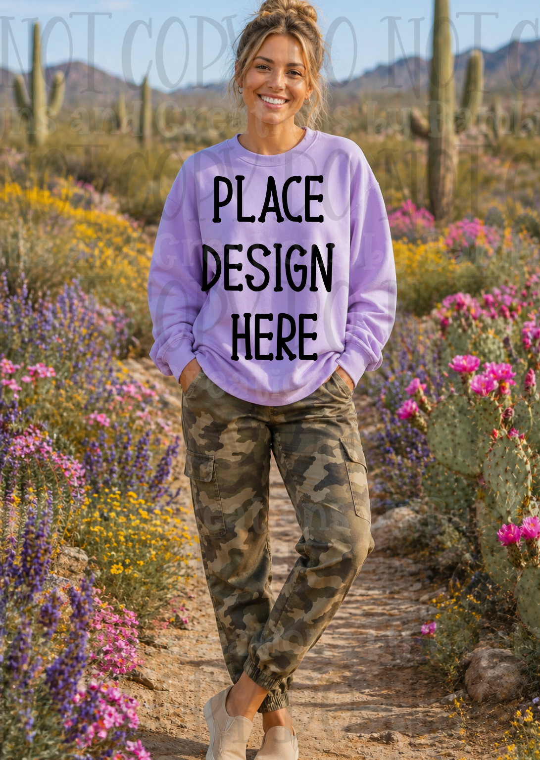 Desert Scene Apparel Mock Ups (Gildan Brand)