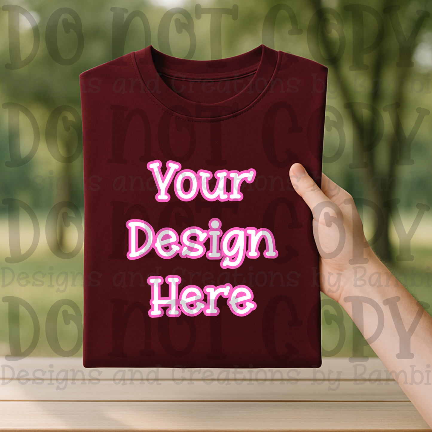 Lifestyle Holding Folded Tshirt Apparel Mock Ups