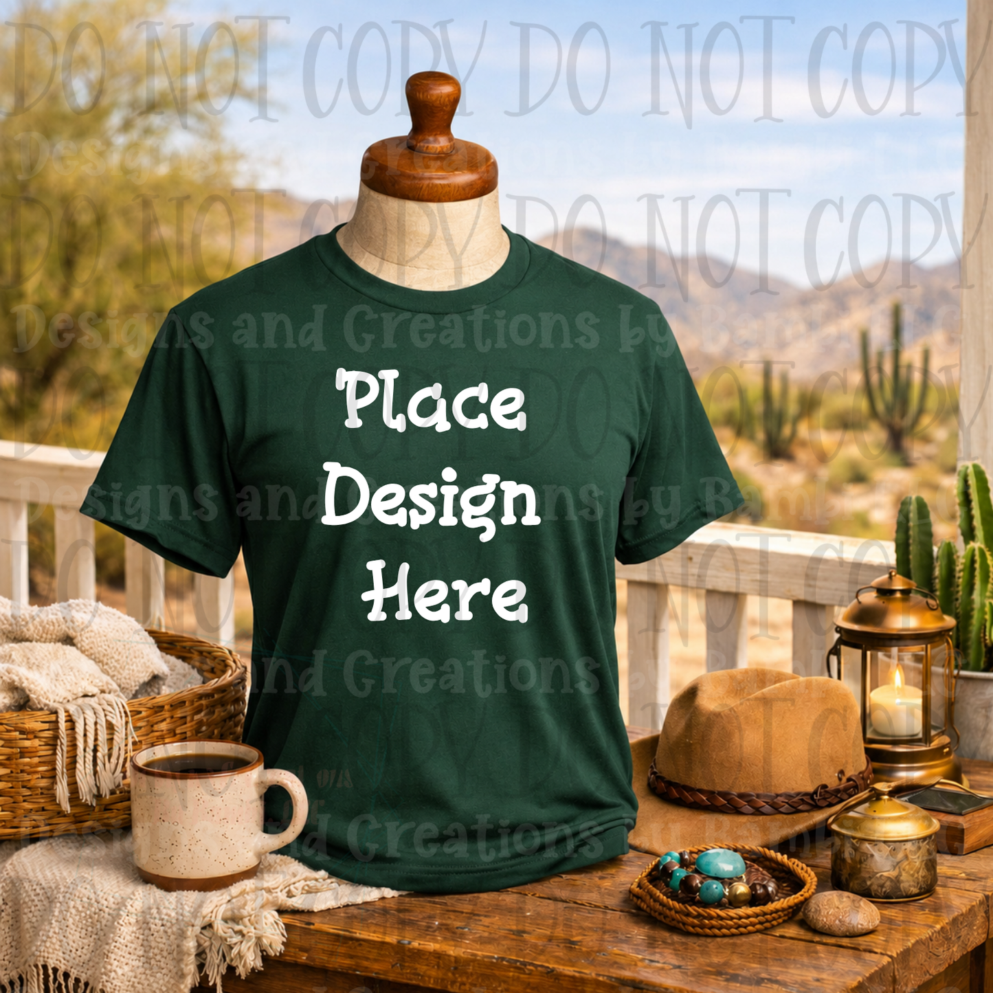 Variety of Western Style Themes and Scene Apparel Mock Ups (Various Brands)