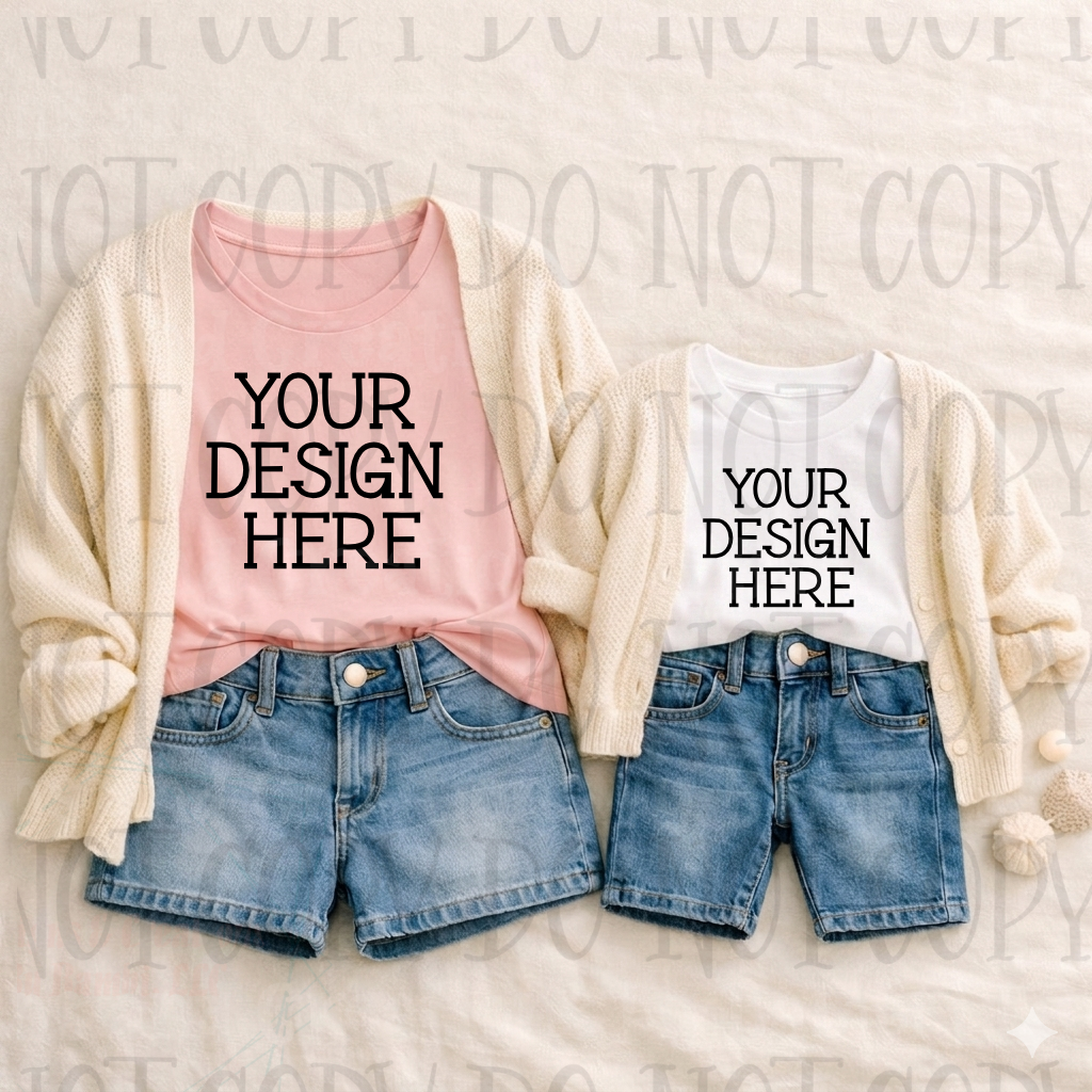 Mommy and Me Boutique Themed Apparel Mock Ups
