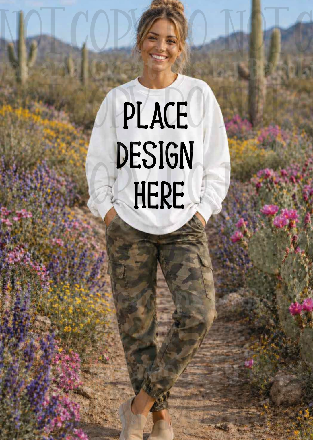 Desert Scene Apparel Mock Ups (Gildan Brand)