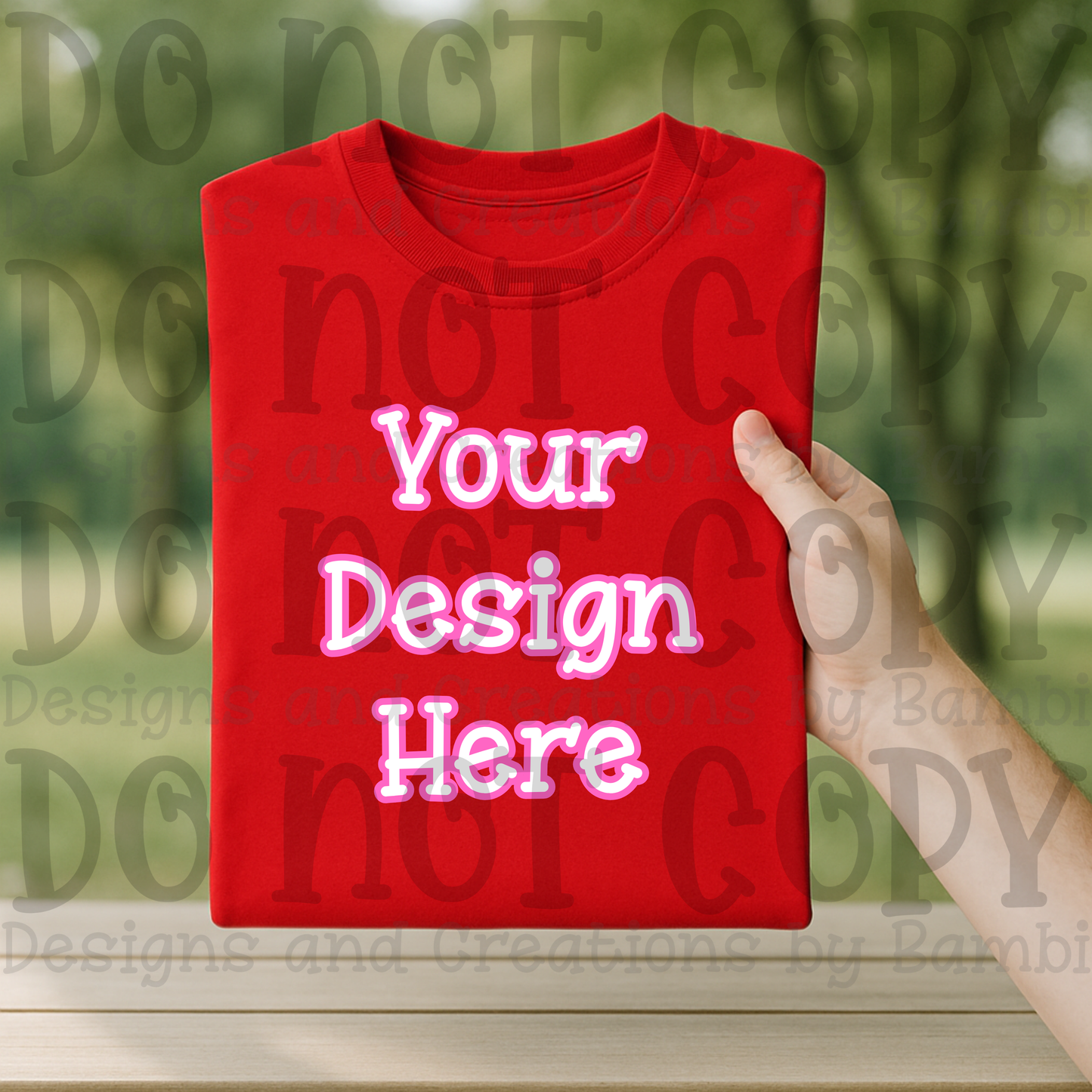 Lifestyle Holding Folded Tshirt Apparel Mock Ups