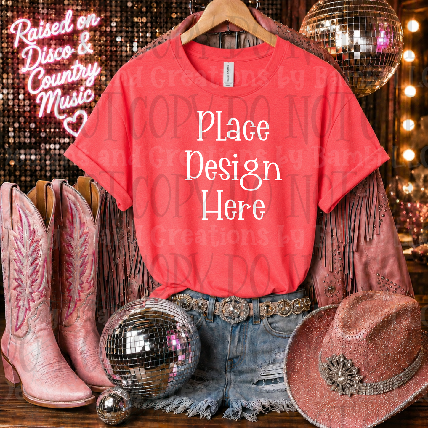 Pink Glam Western Apparel Mock Ups (Bella Canvas, Comfort Color, and Gildan Brand)