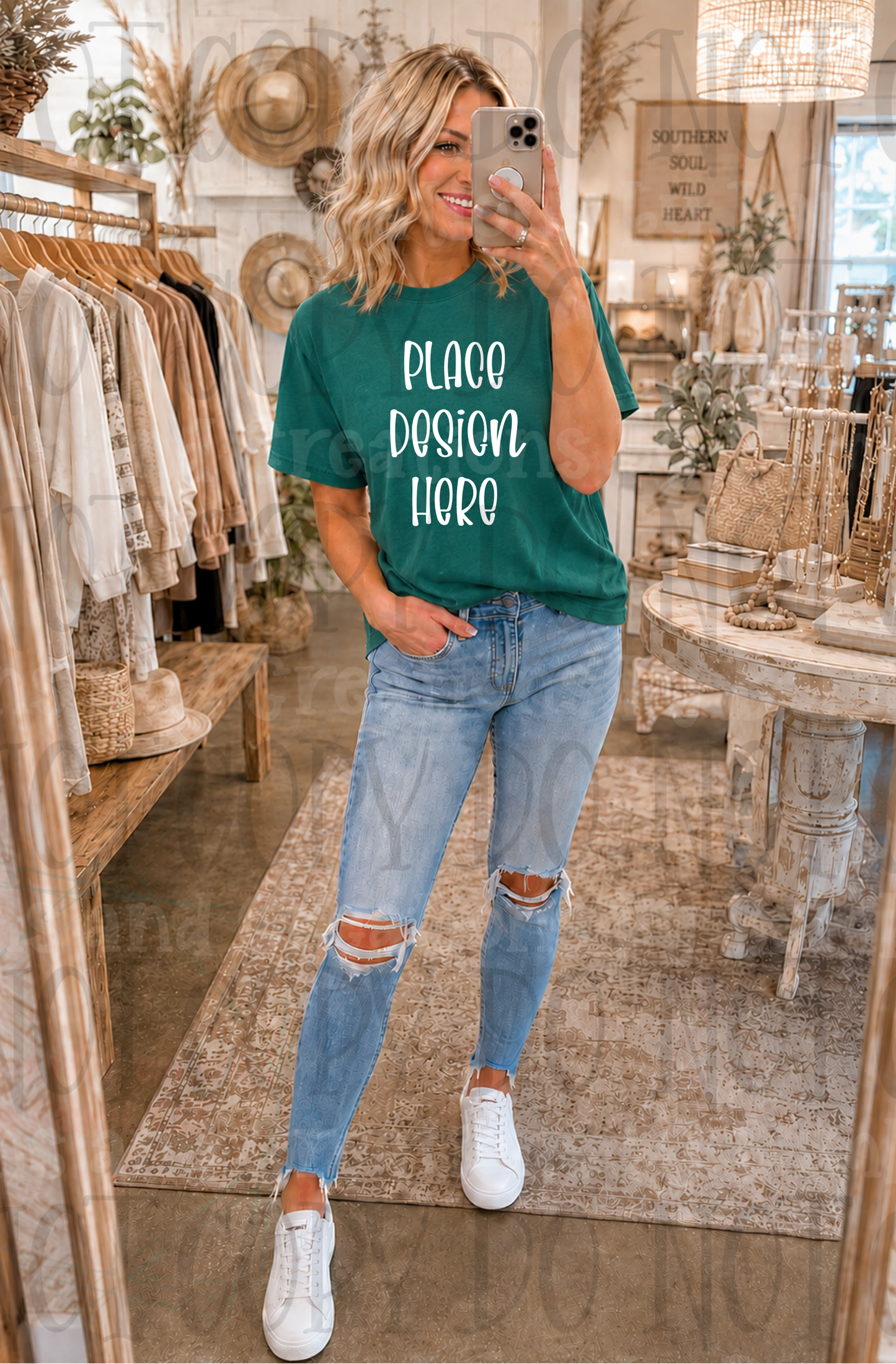 Variety of Boho Style Apparel Mock Ups (Bella Canvas and Gildan Brands)
