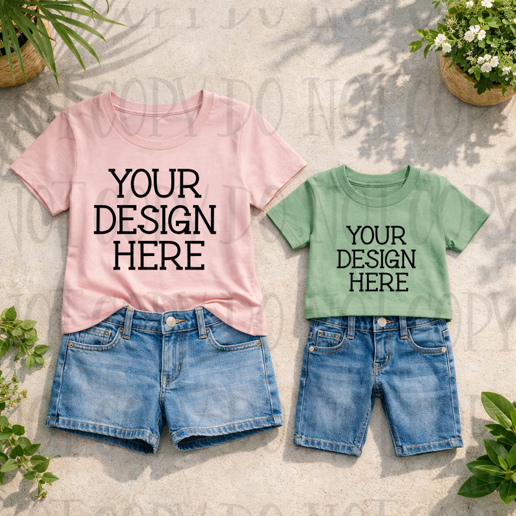Mommy and Me Boutique Themed Apparel Mock Ups