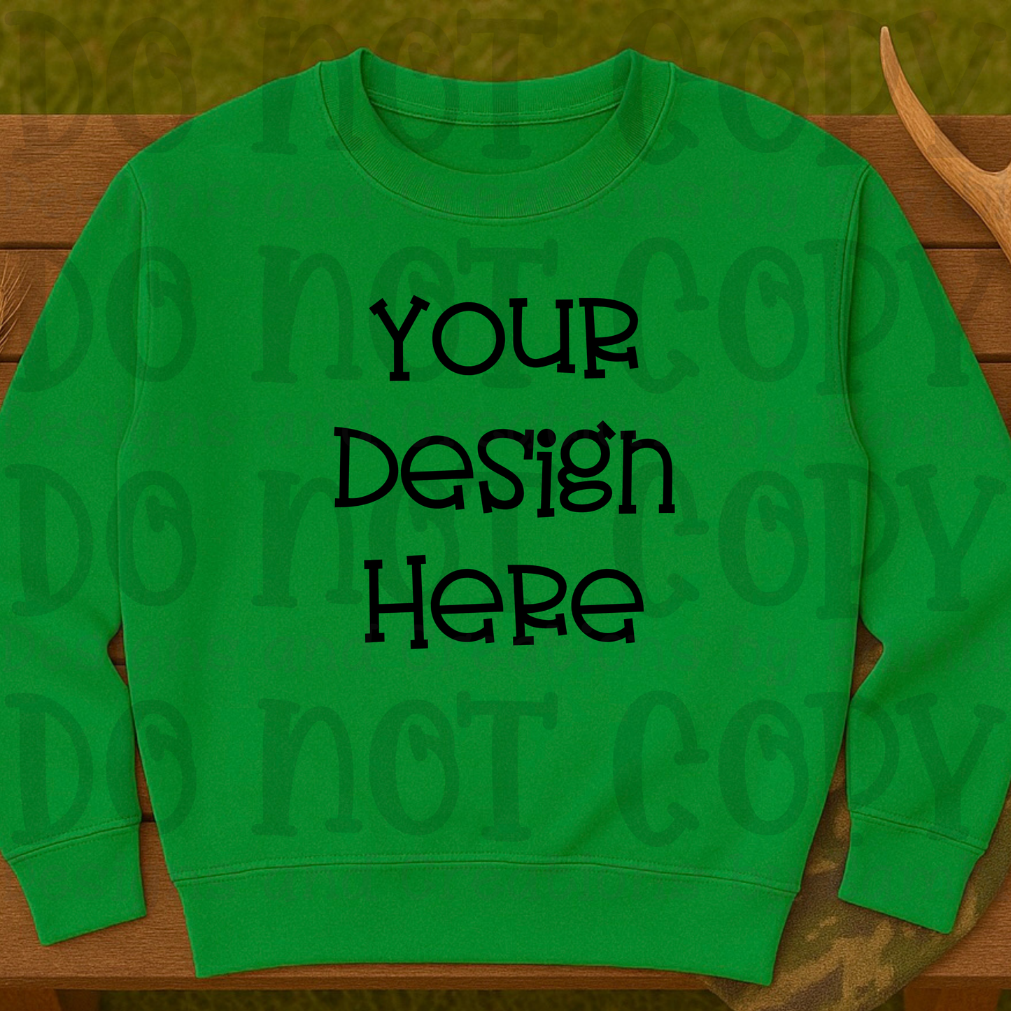 Hunting Rustic with Bench Sweatshirt Apparel Mock Ups