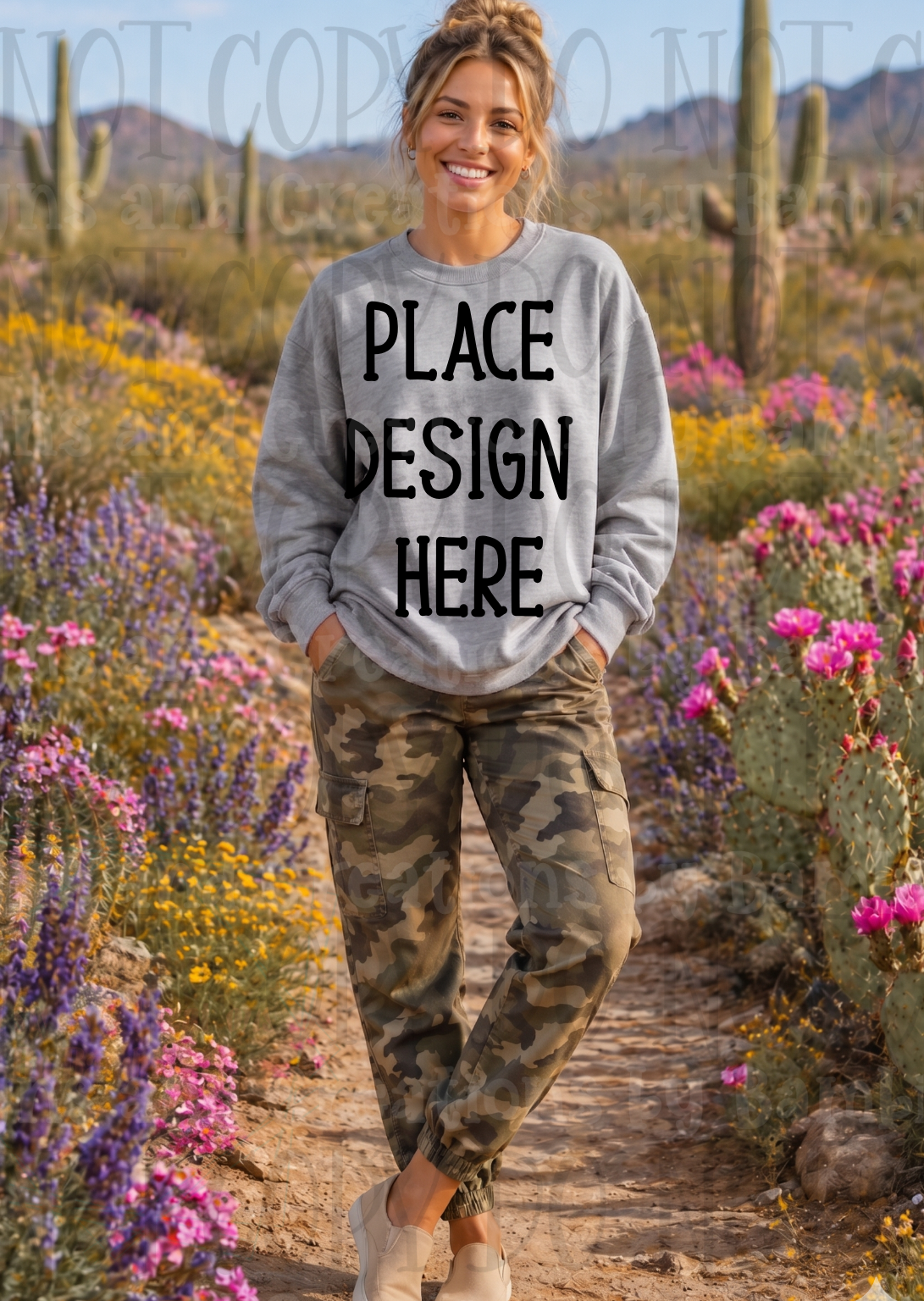 Desert Scene Apparel Mock Ups (Gildan Brand)