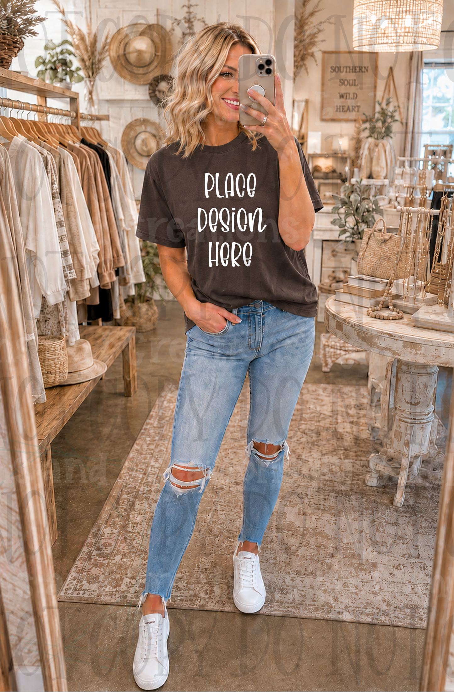 Variety of Boho Style Apparel Mock Ups (Bella Canvas and Gildan Brands)