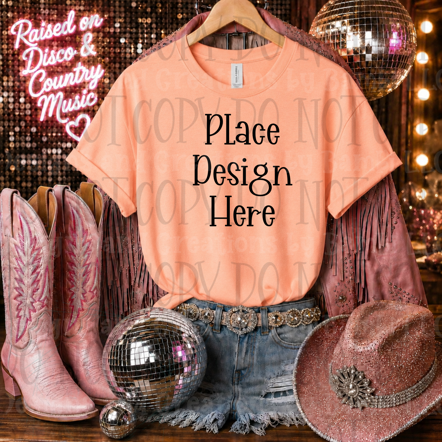 Pink Glam Western Apparel Mock Ups (Bella Canvas, Comfort Color, and Gildan Brand)