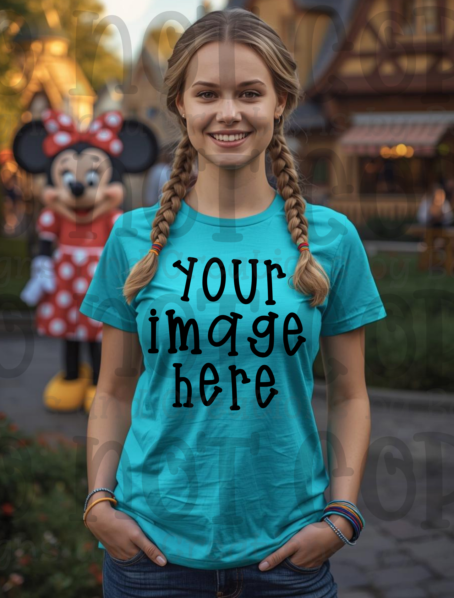 Disney Theme Park with Mouse Apparel Mock Ups