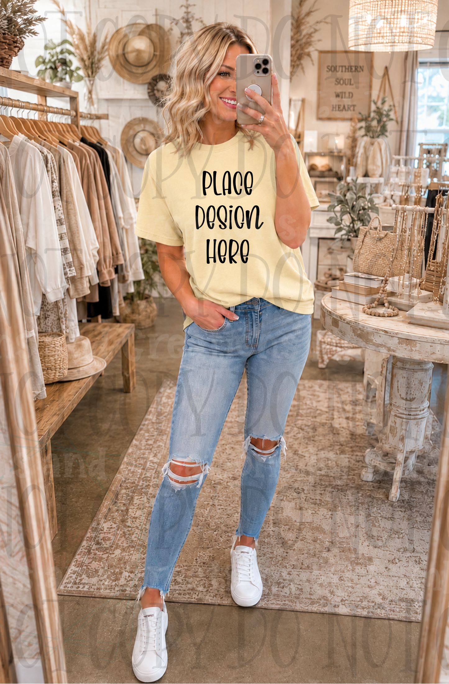 Variety of Boho Style Apparel Mock Ups (Bella Canvas and Gildan Brands)