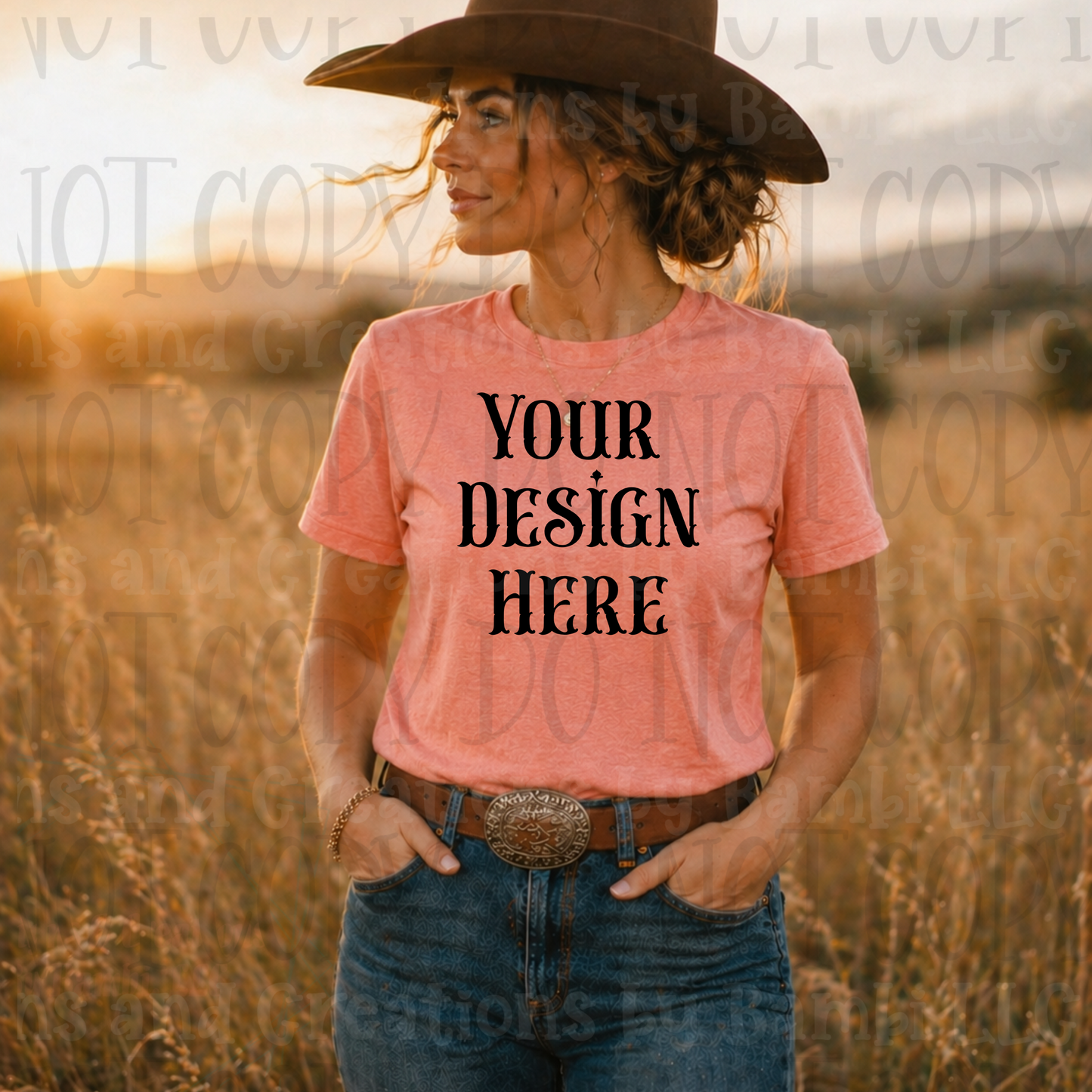 Western Mama in Fields Apparel Mock Ups (Bella Canvas, Comfort Colors, and Gildan Brands)