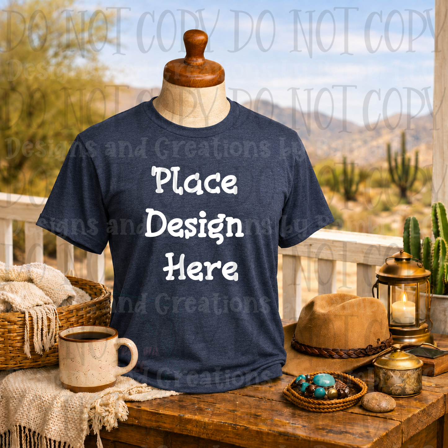 Variety of Western Style Themes and Scene Apparel Mock Ups (Various Brands)